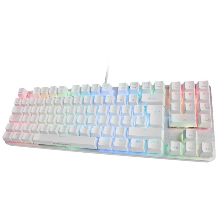 Mars Gaming MKREVOPRO Teclado Gaming Mecánico Blanco Switch Azul