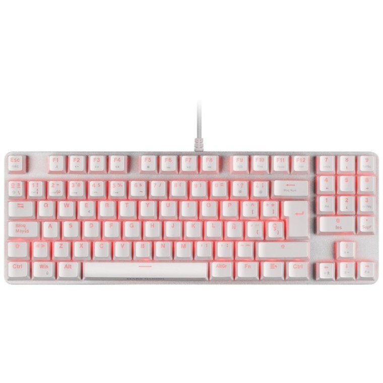 Mars Gaming MKREVOPRO Teclado Gaming Mecánico Blanco Switch Azul Portugués