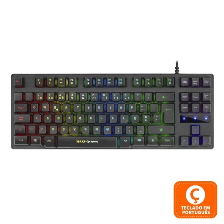 Mars Gaming MKTKLPT Teclado Híbrido Gaming RGB Switch Rojo Portugués