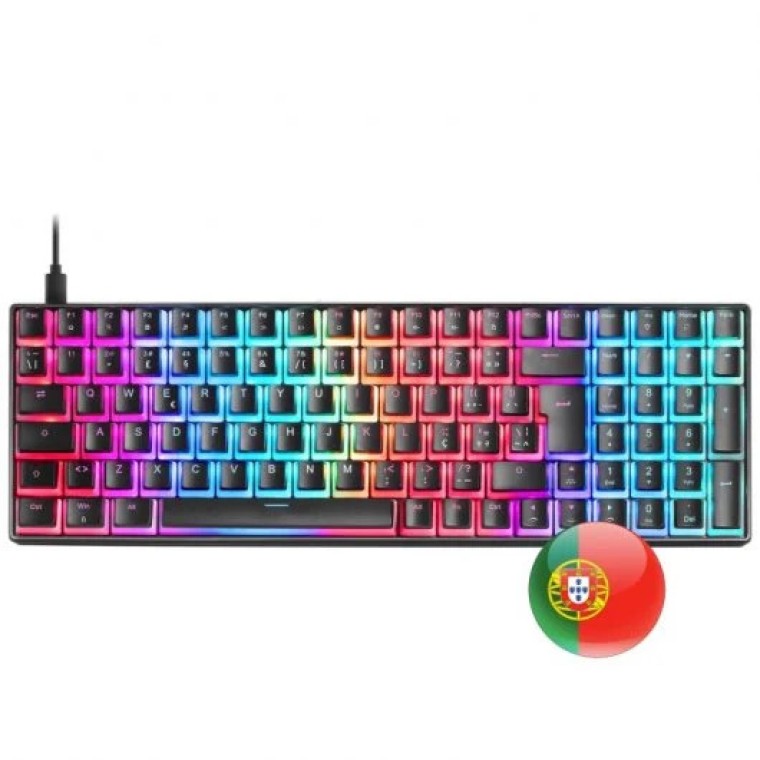 Mars Gaming MKULTRA Teclado Mecánico Negro Switch Azul Portugués