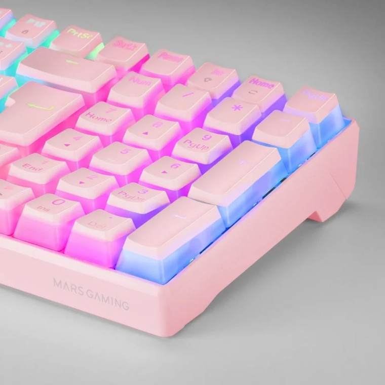 Mars Gaming MKULTRA Teclado Mecánico Rosa Switch Azul Portugués