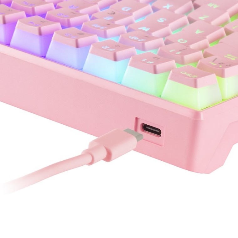 Mars Gaming MKULTRA Teclado Mecánico Rosa Switch Marrón Portugués