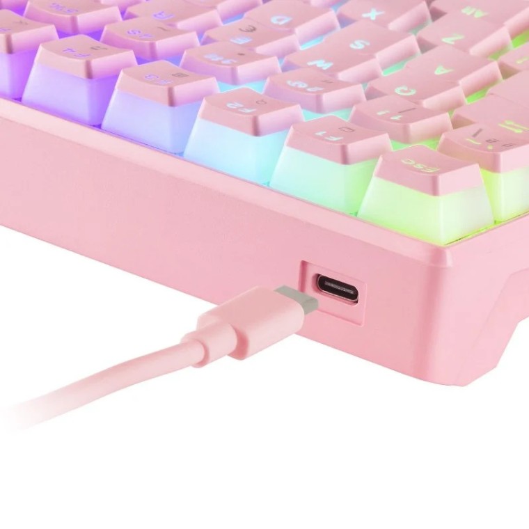 Mars Gaming MKULTRA Teclado Mecánico Rosa Switch Rojo Portugués