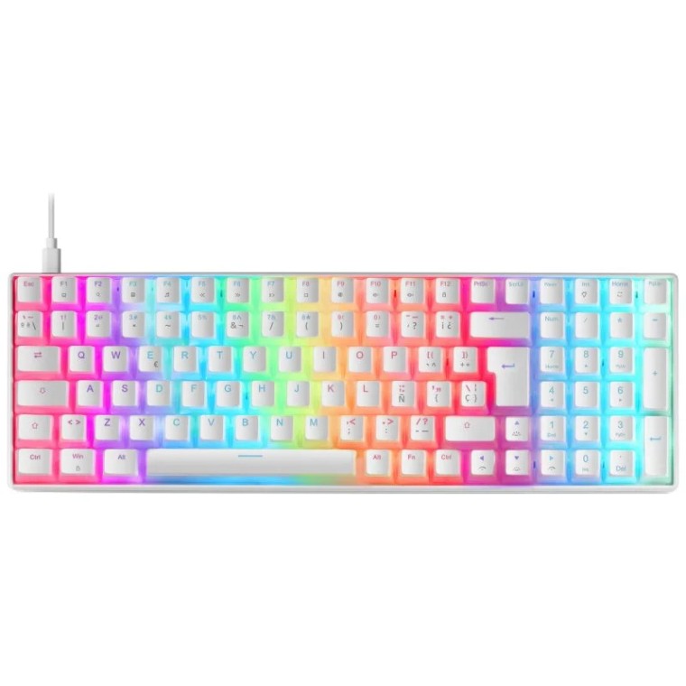 Mars Gaming MKULTRA Teclado Mecánico Blanco Switch Azul