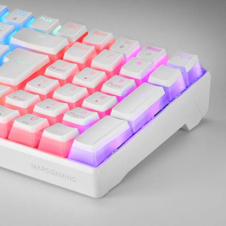 Mars Gaming MKULTRA Teclado Mecánico Blanco Switch Azul