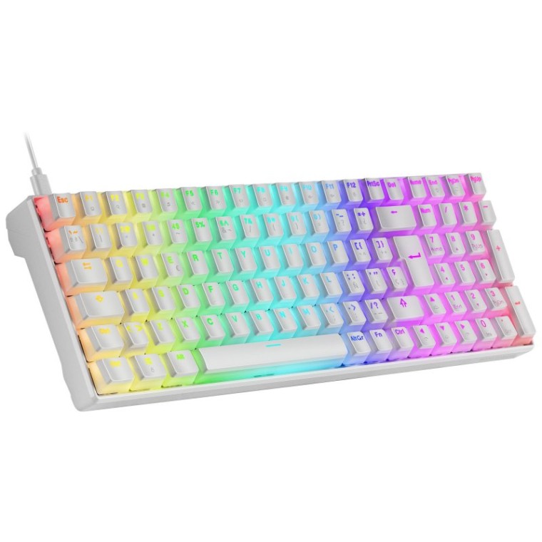 Mars Gaming MKULTRA Teclado Mecánico Blanco Switch Marrón Portugués