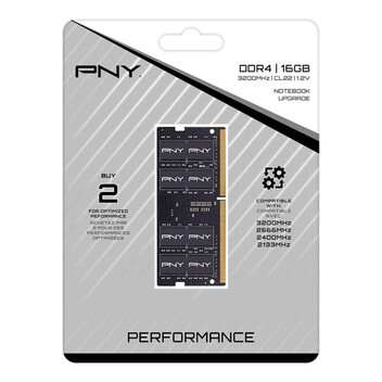 Memoria RAM Módulo RAM PNY Performance DDR4 16GB 3200MHz SODIMM CL22 para Portátil Memoria RAM Módulo RAM PNY Performance DDR4 16GB 3200MHz SODIMM CL22 para Portátil
