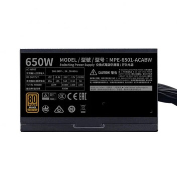 Cooler Master MWE 650 Bronze V2 650W 80 Plus Bronze Cooler Master MWE 650 Bronze V2 650W 80 Plus Bronze