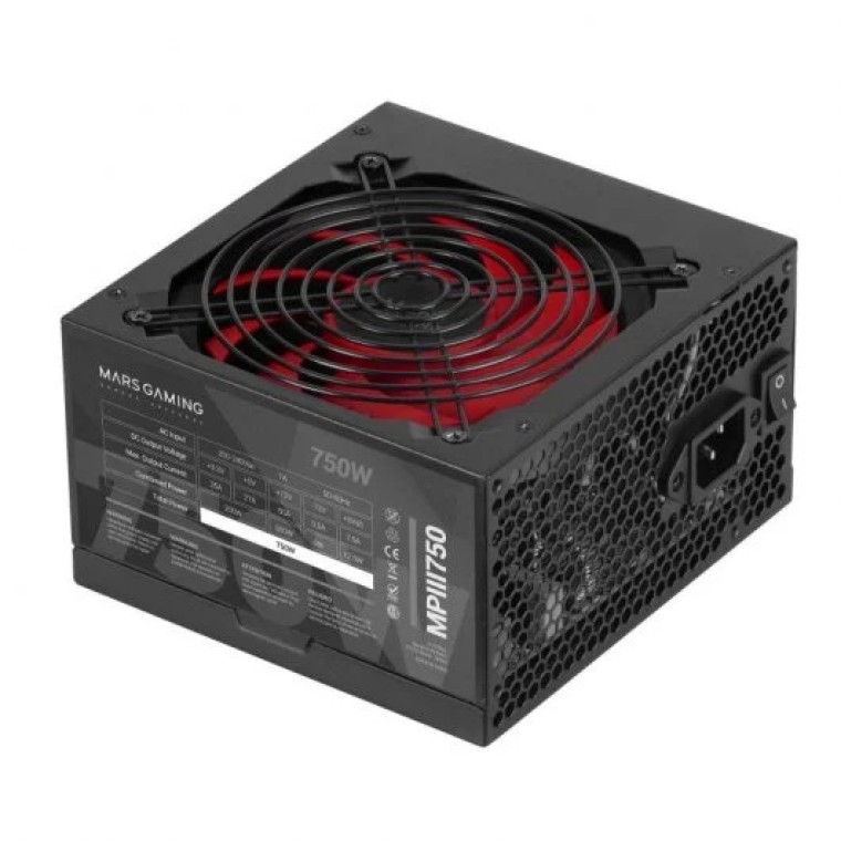 Mars Gaming MPIII750 Fuente Alimentación PC 750W ATX 85% Eficiencia