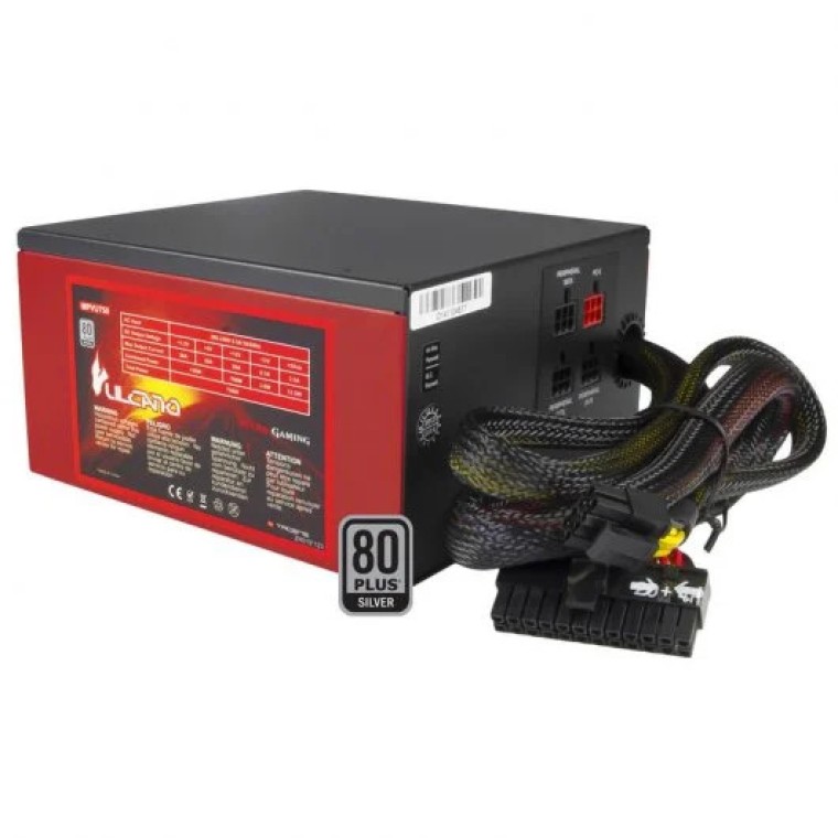 Mars Gaming Vulcano 750W 80 Plus Silver Semi Modular Rojo