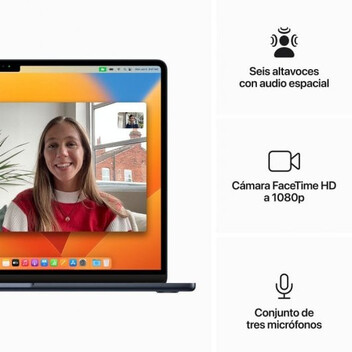 Apple Macbook Air 2023 Apple M2/8GB/512GB SSD/GPU Deca Core/15.3" Medianoche Apple Macbook Air 2023 Apple M2/8GB/512GB SSD/GPU Deca Core/15.3" Medianoche