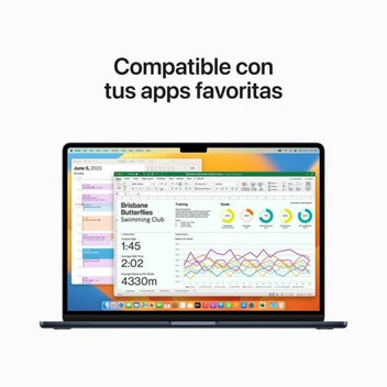 Apple Macbook Air 2023 Apple M2/8GB/512GB SSD/GPU Deca Core/15.3" Medianoche Apple Macbook Air 2023 Apple M2/8GB/512GB SSD/GPU Deca Core/15.3" Medianoche