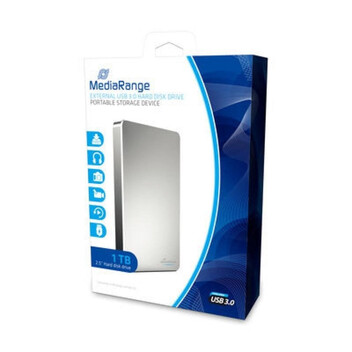 Disco duro externo MediaRange 1TB 2.5" USB 3.2 Gen 1 5400RPM Plata Plug&Play Disco duro externo MediaRange 1TB 2.5" USB 3.2 Gen 1 5400RPM Plata Plug&Play