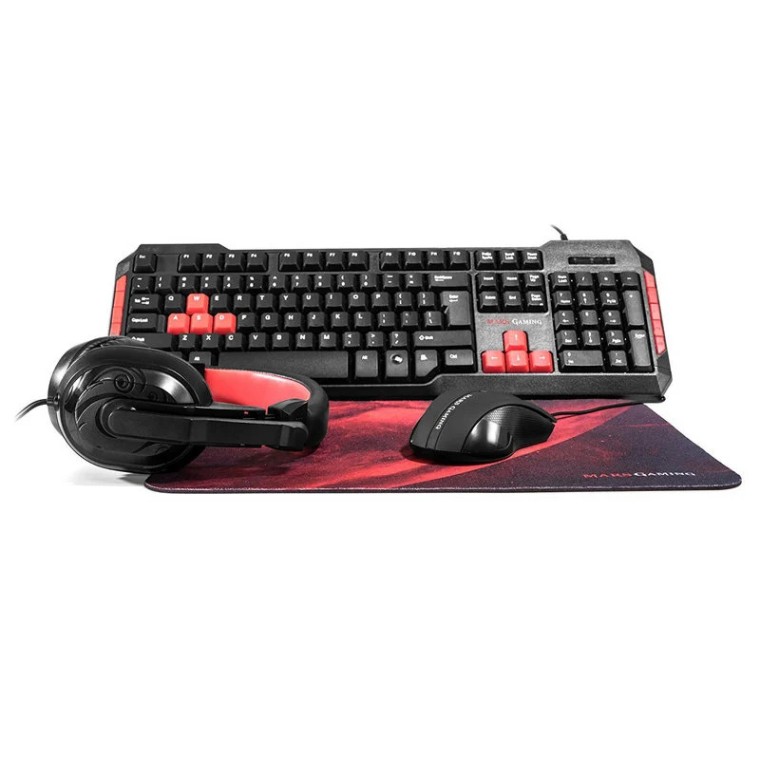 Mars Gaming MRCP1 Combo Gaming Teclado + Ratón + Auriculares + Alfombrilla