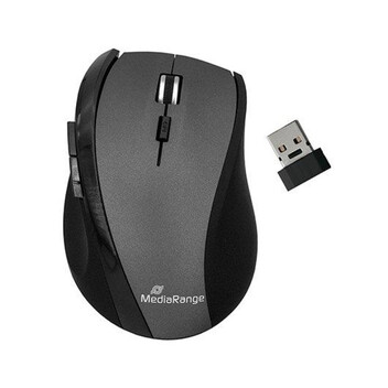 Ratón MediaRange inalámbrico 1600 DPI USB/Bluetooth 5 botones ergonómico Ratón MediaRange inalámbrico 1600 DPI USB/Bluetooth 5 botones ergonómico
