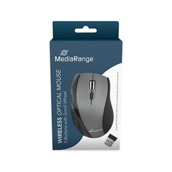 Ratón MediaRange inalámbrico 1600 DPI USB/Bluetooth 5 botones ergonómico Ratón MediaRange inalámbrico 1600 DPI USB/Bluetooth 5 botones ergonómico