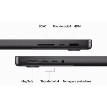 Apple Macbook Pro Apple M3 Pro 12 Núcleos/18GB/1TB SSD/GPU 18 Núcleos/14" Negro Espacial