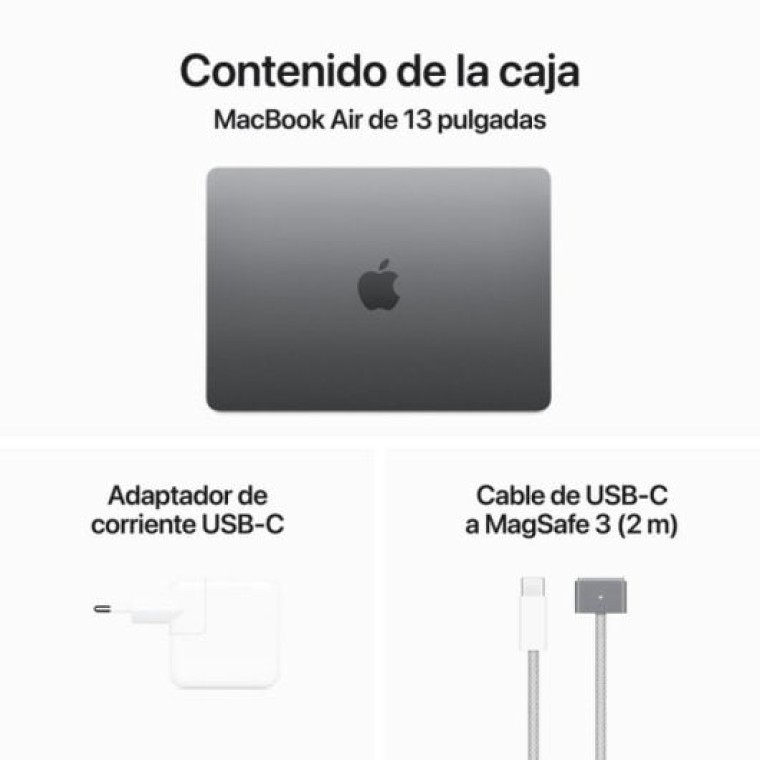 Apple MacBook Air Apple M3/8GB/512GB SSD/GPU 10 Núcleos/13.6" Gris Espacial