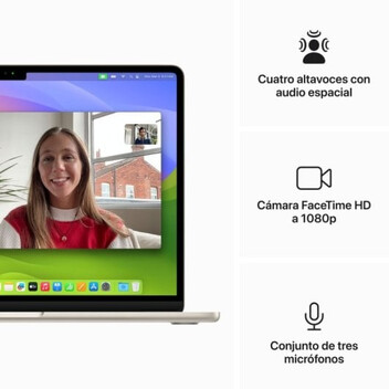 Apple MacBook Air Apple M3/8GB/512GB SSD/GPU 10 Núcleos/13.6" Blanco Estrella