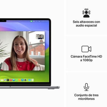 Apple MacBook Air Apple M3/8GB/256GB SSD/GPU 10 Núcleos/15.3" Gris Espacial