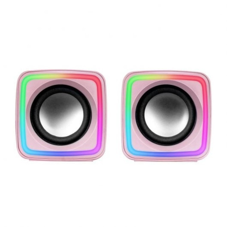 Mars Gaming MSCUBEP Altavoces Gaming RGB DSP 8W Rosas