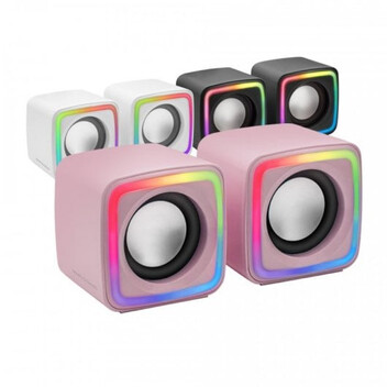 Mars Gaming MSCUBEP Altavoces Gaming RGB DSP 8W Rosas Mars Gaming MSCUBEP Altavoces Gaming RGB DSP 8W Rosas