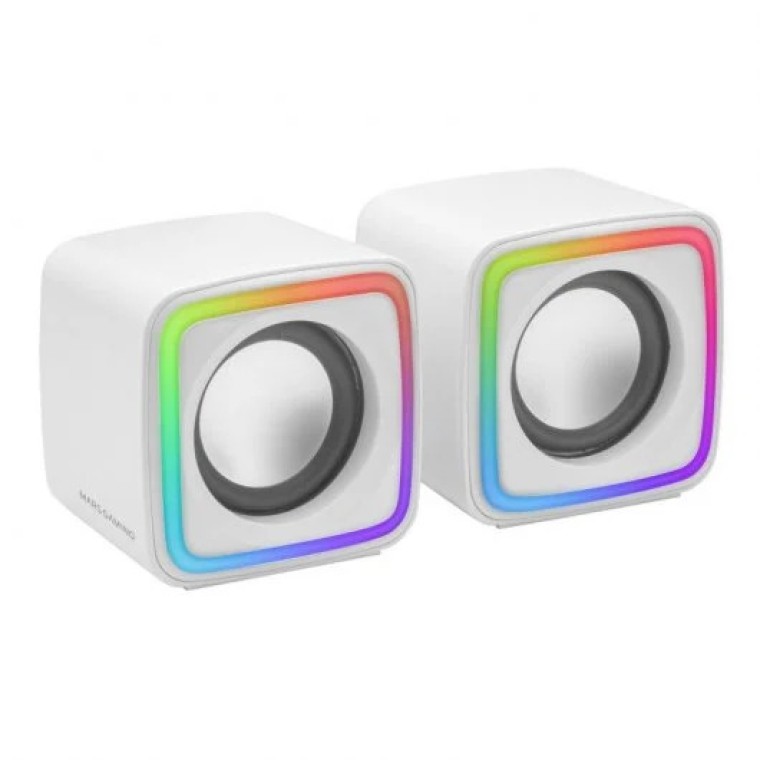 Mars Gaming MSCUBEW Altavoces Gaming RGB DSP 8W Blancos