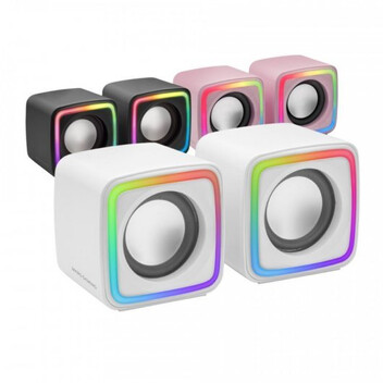 Mars Gaming MSCUBEW Altavoces Gaming RGB DSP 8W Blancos Mars Gaming MSCUBEW Altavoces Gaming RGB DSP 8W Blancos