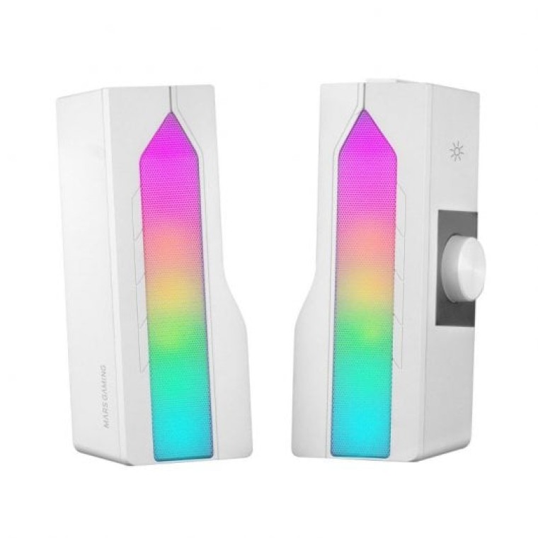 Mars Gaming MSDUOW Barra de Sonido/Altavoces 2.0 RGB Bluetooth 15W Blanco