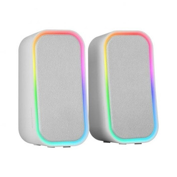 Mars Gaming MS-OM Altavoces Gaming RGB 20W Bluetooth 5.3 Caja Control Volumen Blanco