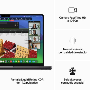 Portátil Apple Macbook Pro Apple M3 Max 16 Núcleos/48GB/1TB SSD/GPU 40 Núcleos/14" Negro Espacial Portátil Apple Macbook Pro Apple M3 Max 16 Núcleos/48GB/1TB SSD/GPU 40 Núcleos/14" Negro Espacial