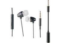 Muvit Auriculares Estéreo con Micrófono + Adaptador 3.5mm Negro