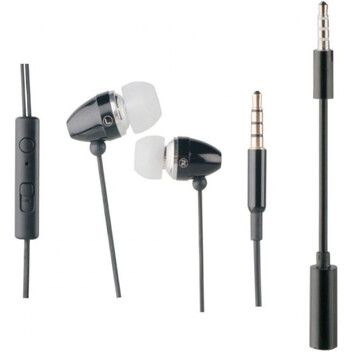 Muvit Auriculares Estéreo con Micrófono + Adaptador 3.5mm Negro Muvit Auriculares Estéreo con Micrófono + Adaptador 3.5mm Negro