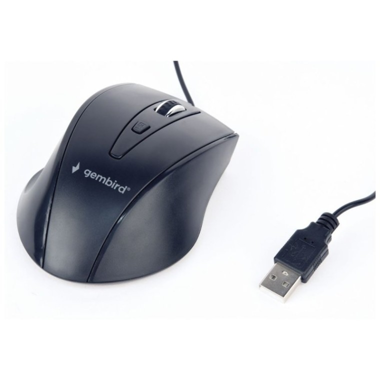 Gembird MUS-4B-02 Ratón Óptico con Cable USB Negro