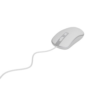 Ratón Gembird con cable 1200 DPI 4 botones ambidiestro USB plata/blanco