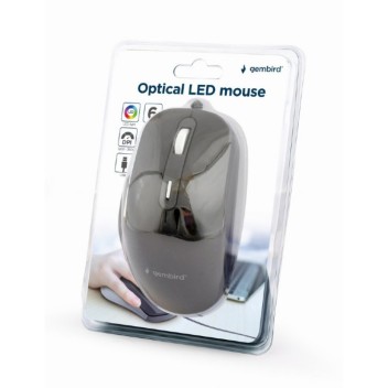Gembird MUS-6B-02 Ratón Óptico LED USB 3600DPI Negro Gembird MUS-6B-02 Ratón Óptico LED USB 3600DPI Negro