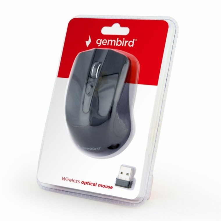 Gembird Ratón Óptico Inalámbrico 1600DPI Negro