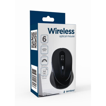 Ratón Gembird inalámbrico 1600 DPI 6 botones Nanoreceptor USB para mano derecha