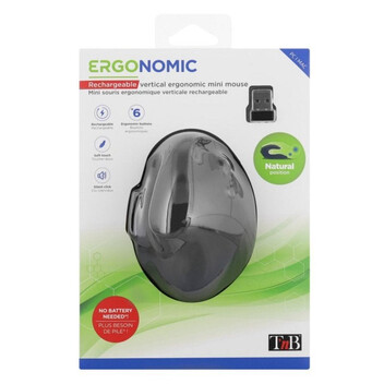 Ratón T'nB MWERGOVMN Vertical Inalámbrico 1600 DPI 6 Botones Recargable Negro Ratón T'nB MWERGOVMN Vertical Inalámbrico 1600 DPI 6 Botones Recargable Negro