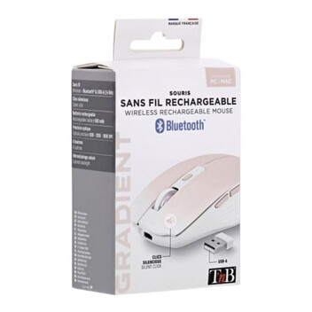 Ratón T'nB MWGRADIENTPK Bluetooth + USB Type-C 1600 DPI 6 Botones Rosa Blanco Ratón T'nB MWGRADIENTPK Bluetooth + USB Type-C 1600 DPI 6 Botones Rosa Blanco