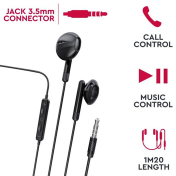 Myway MWHPH0019 Auriculares Estéreo Conexión 3.5mm con Micrófono Negro Myway MWHPH0019 Auriculares Estéreo Conexión 3.5mm con Micrófono Negro