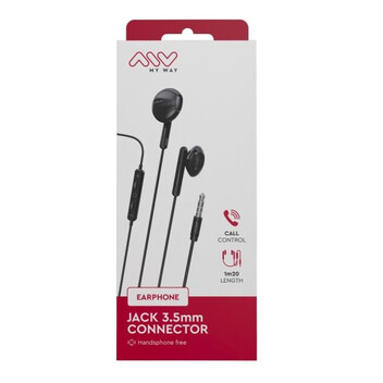 Myway MWHPH0019 Auriculares Estéreo Conexión 3.5mm con Micrófono Negro Myway MWHPH0019 Auriculares Estéreo Conexión 3.5mm con Micrófono Negro