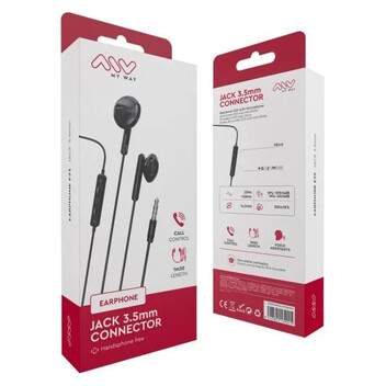 Myway MWHPH0019 Auriculares Estéreo Conexión 3.5mm con Micrófono Negro Myway MWHPH0019 Auriculares Estéreo Conexión 3.5mm con Micrófono Negro