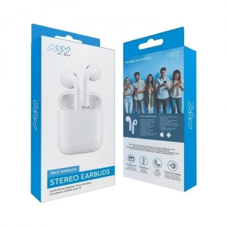 Myway Wireless Touch MWHPH0030 Auriculares Inalámbricos Blancos