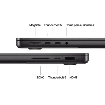 Portátil Apple MacBook Pro Apple M4 Max 14 Núcleos/36GB/1TB SSD/GPU 32 Núcleos/14" Negro Espacial Portátil Apple MacBook Pro Apple M4 Max 14 Núcleos/36GB/1TB SSD/GPU 32 Núcleos/14" Negro Espacial