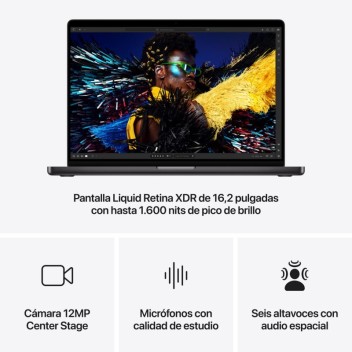 Portátil Apple MacBook Pro Apple M4 Pro 14 Núcleos/48GB/512GB SSD/GPU 20 Núcleos/16" Negro Espacial Portátil Apple MacBook Pro Apple M4 Pro 14 Núcleos/48GB/512GB SSD/GPU 20 Núcleos/16" Negro Espacial