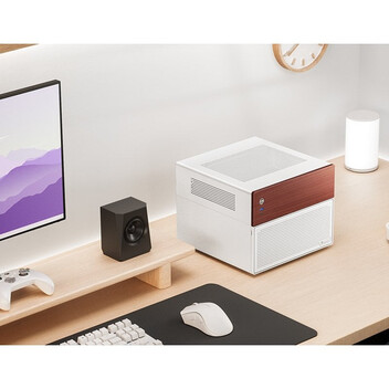 Torre PC Caja PC Jonsbo N4 WHITE Micro Torre Blanco ITX micro ATX Acero Madera Gaming