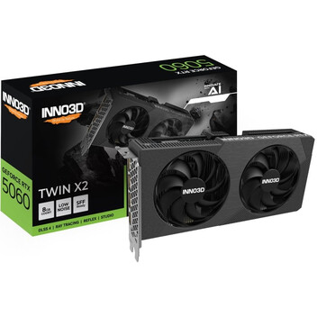 Tarjeta Gráfica Inno3D GeForce RTX 5060 TWIN X2 8GB GDDR7 Reflex 2 RTX AI DLSS4 Tarjeta Gráfica Inno3D GeForce RTX 5060 TWIN X2 8GB GDDR7 Reflex 2 RTX AI DLSS4