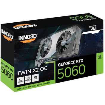 Tarjeta Gráfica Inno3D GeForce RTX 5060 TWIN X2 OC 8GB GDDR7 Reflex 2 RTX AI DLSS4 Tarjeta Gráfica Inno3D GeForce RTX 5060 TWIN X2 OC 8GB GDDR7 Reflex 2 RTX AI DLSS4