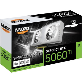 Tarjeta Gráfica INNO3D GeForce RTX 5060 Ti TWIN X2 OC 16GB GDDR7 Reflex 2 RTX AI DLSS4 Blanca Tarjeta Gráfica INNO3D GeForce RTX 5060 Ti TWIN X2 OC 16GB GDDR7 Reflex 2 RTX AI DLSS4 Blanca